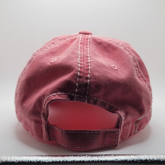 Distressed Pink Statement Ball Cap "SIP Happens" - Picture 5 of 8
